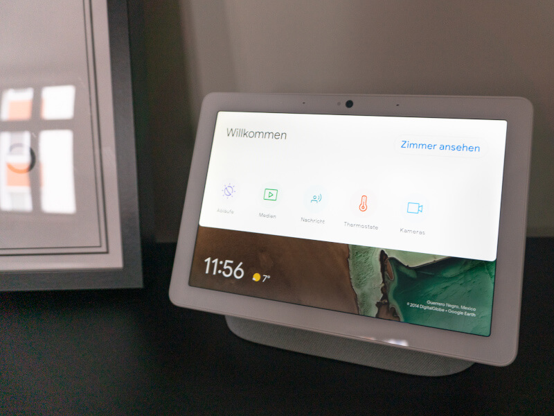 Google Nest Hub Max mit Smart-Home-Steuerungs-Menü