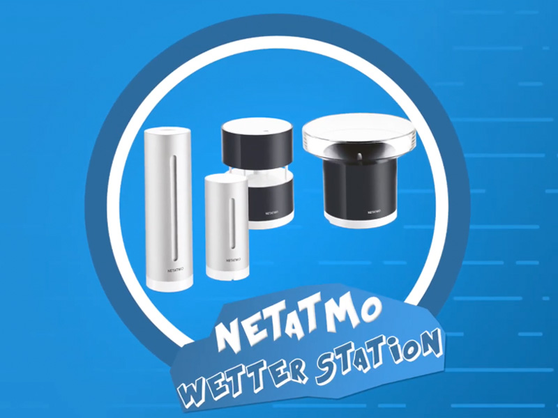 Die Netatmo Wetterstation: Besteht aus einem Windmesser sowie Regenmesser plus einem Innenmodul.