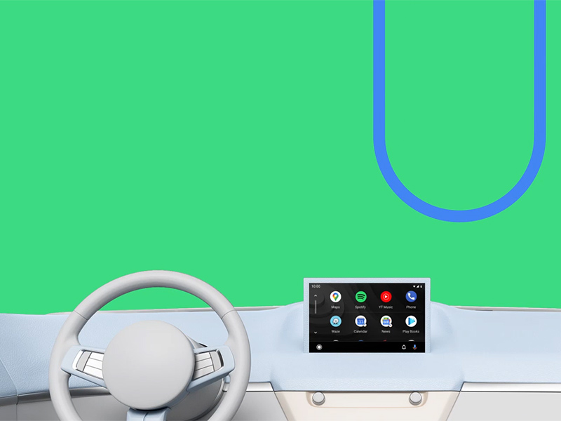 Illustration Android Auto mit Sprachsteuerung