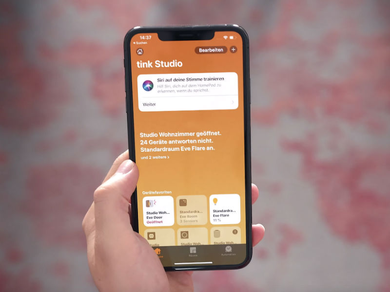 Das Dashboard der Apple Home App