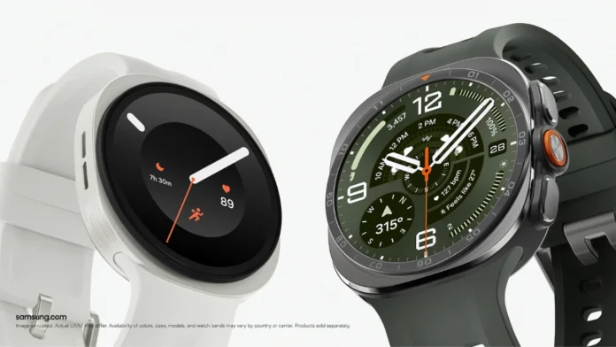 Samsung Galaxy Watch 9 in weiß und Galaxy Watch Ultra 2 in schwarz