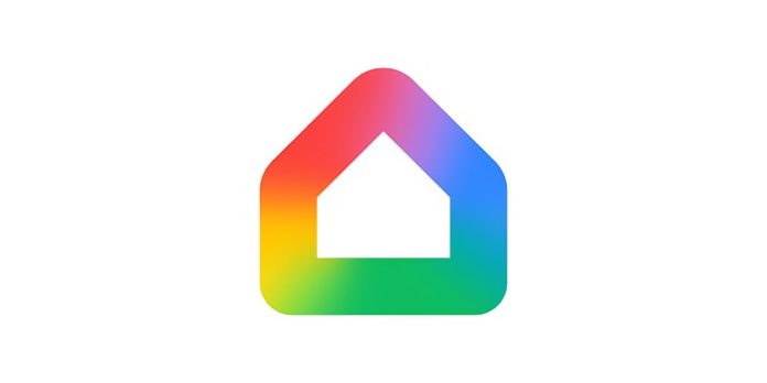 Buntes Google Home Logo auf weißem Grund