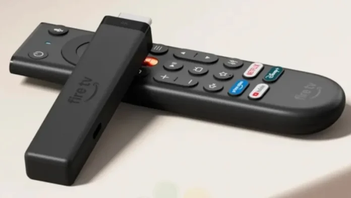Amazon Fire TV Stick mit Fernbedienung zum Streamen von Medien.